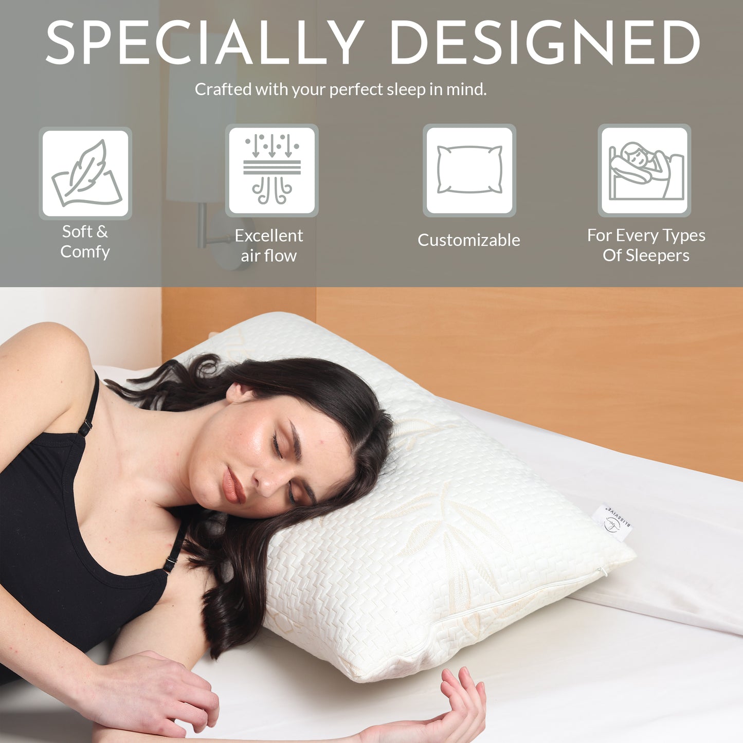 Bamboo Pillow With Shredded Memory Foam