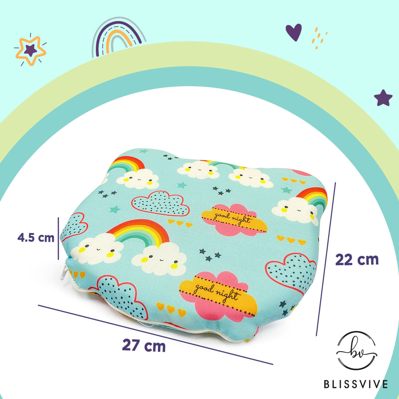 Kid's Rainbow Pillow with Memory Foam